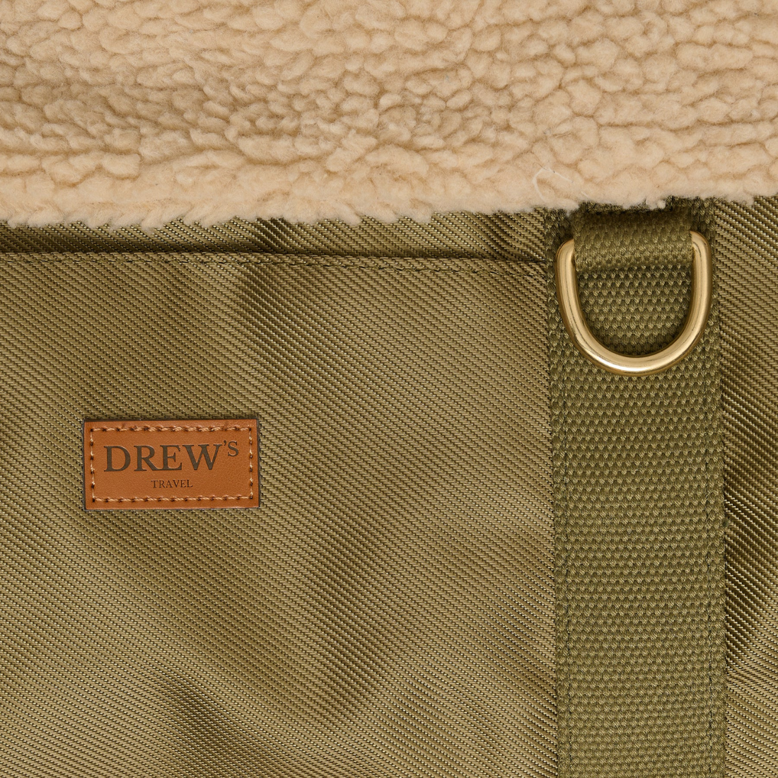 Drew's Dogwear Olive // Hundetaske med teddy inderfor (limited edition)