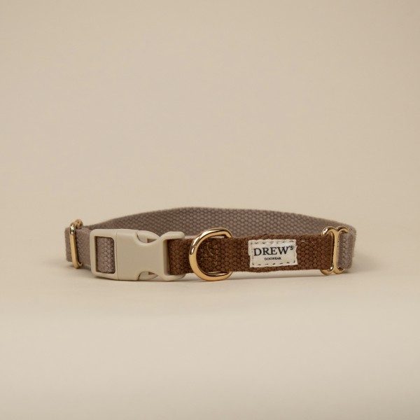 Drew's Dogwear Cortado // Verstellbares Halsband (braun/beige)