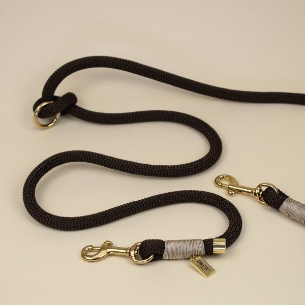 Drew's Dogwear Espresso // Verstellbare und weiche Seilleine (dunkelbraun)