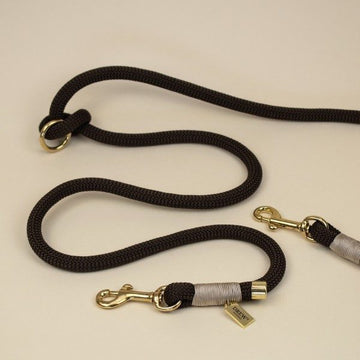 Drew's Dogwear Espresso // Verstellbare und weiche Seilleine (dunkelbraun)