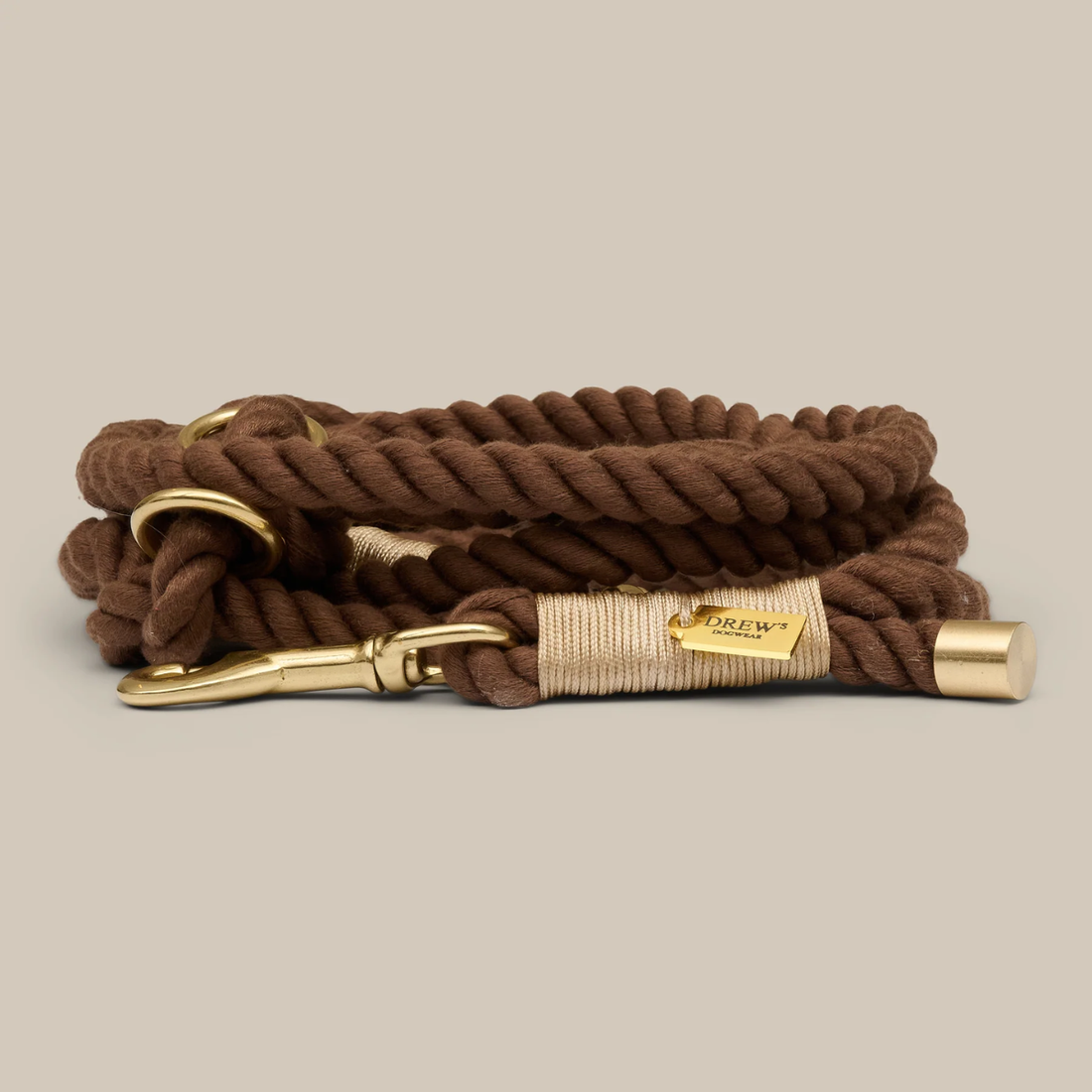 Drew's Dogwear Brown // Verstellbare und weiche Seilleine (dunkelbraun)