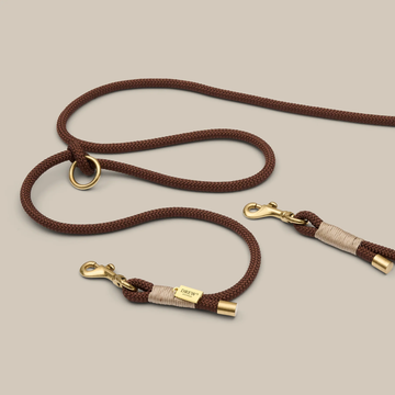 Meine erste Leine // Verstellbare und weiche Welpenleine (Espresso)
