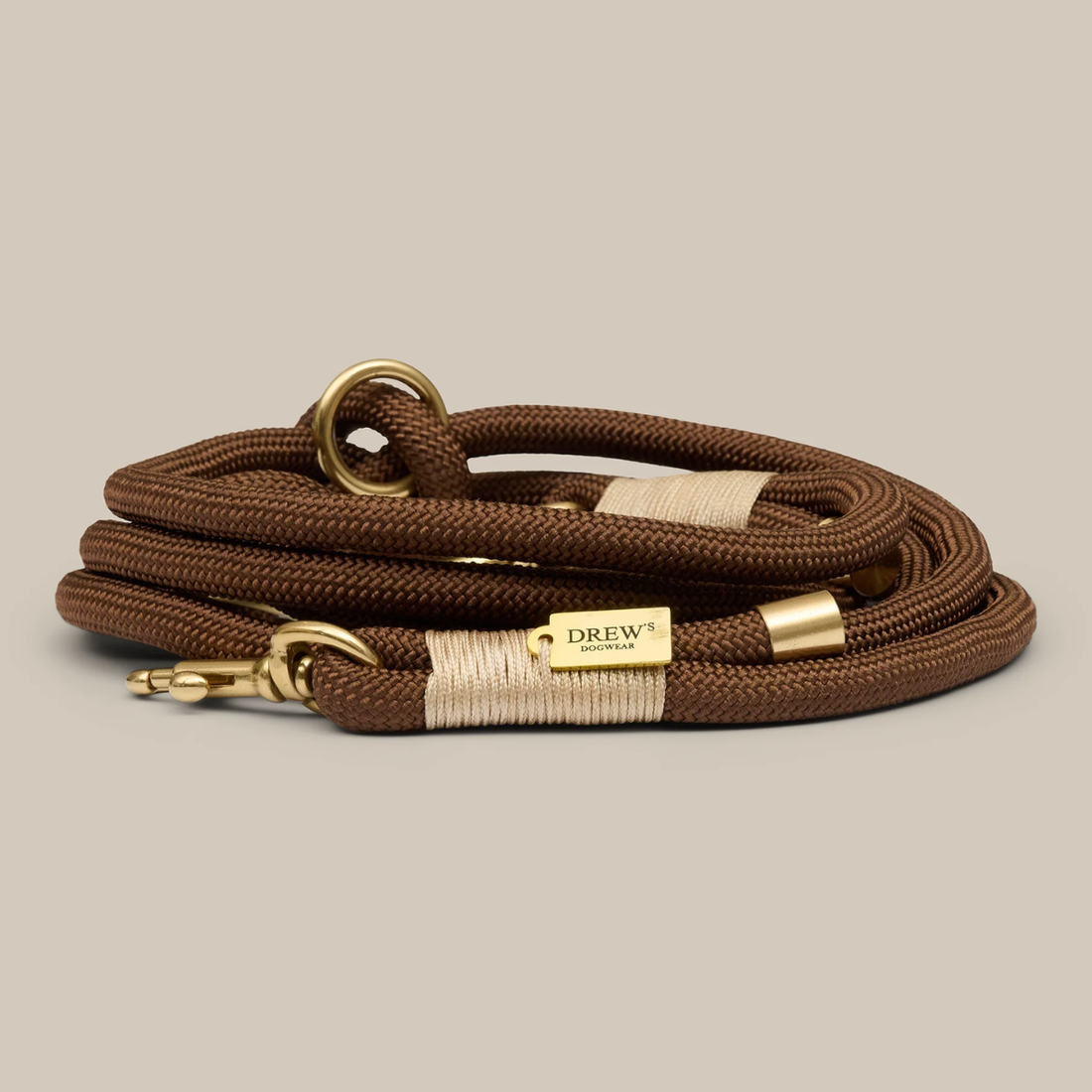 Drew's Dogwear Espresso // Verstellbare und weiche Seilleine (dunkelbraun)