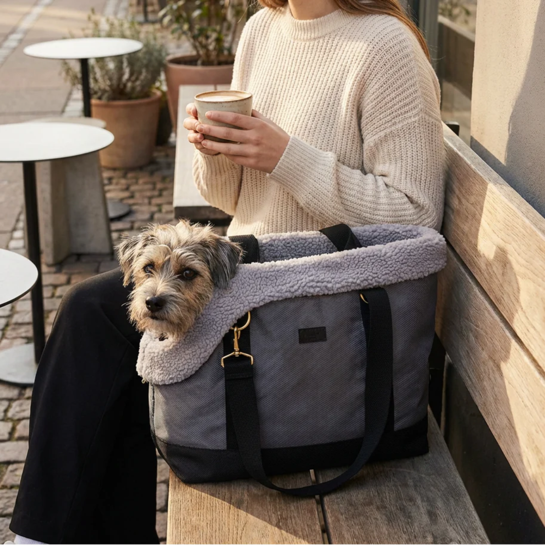 Drew's Dogwear Otis // Hundetasche mit Teddyfutter