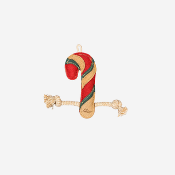 Funny Zoo Candy Cane // Naturligt julelegetøj i ruskind og reb