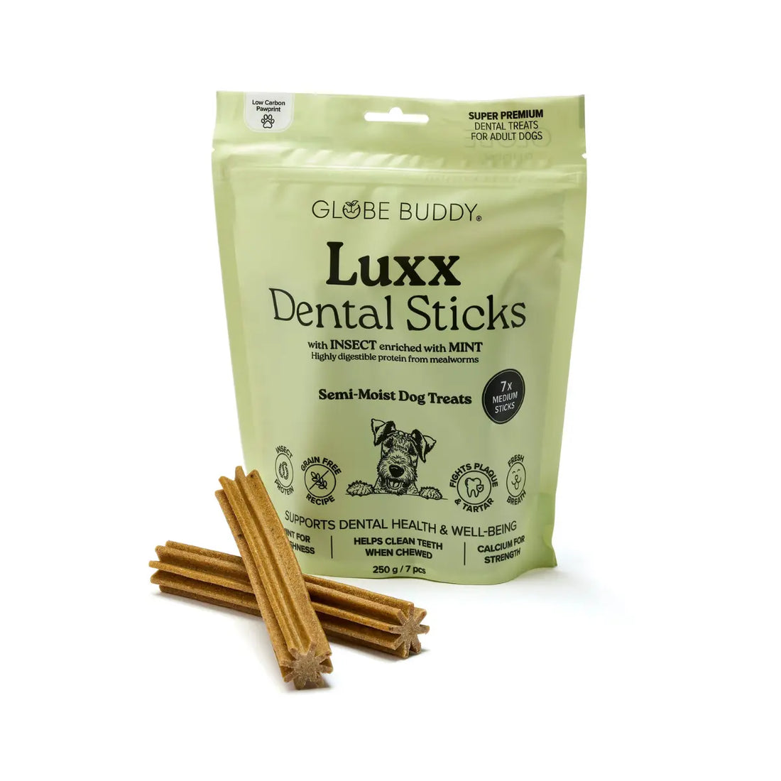 Globe Buddy Luxx // Dental Sticks mit Insektenprotein und Minze 