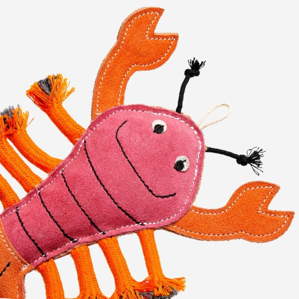 Larry The Lobster // Hundespielzeug aus natürlichem Wildleder (Hummer)