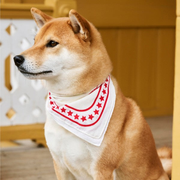 HAY Dogs Scarf // Hundehalstuch aus Baumwolle (weiß/rot)