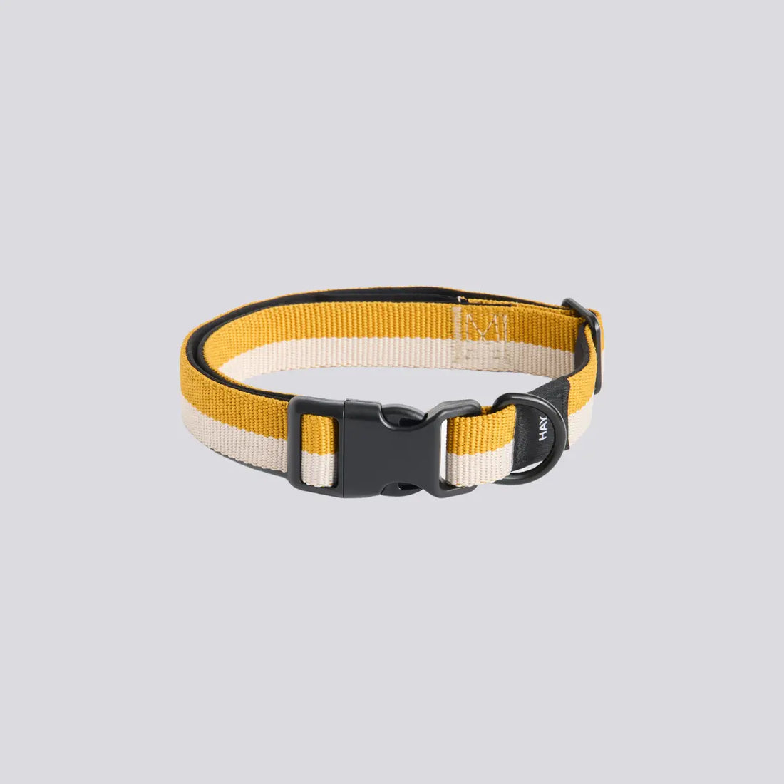 HAY Dogs Flat // Verstellbares Halsband aus weichem Nylon (gelb/creme)