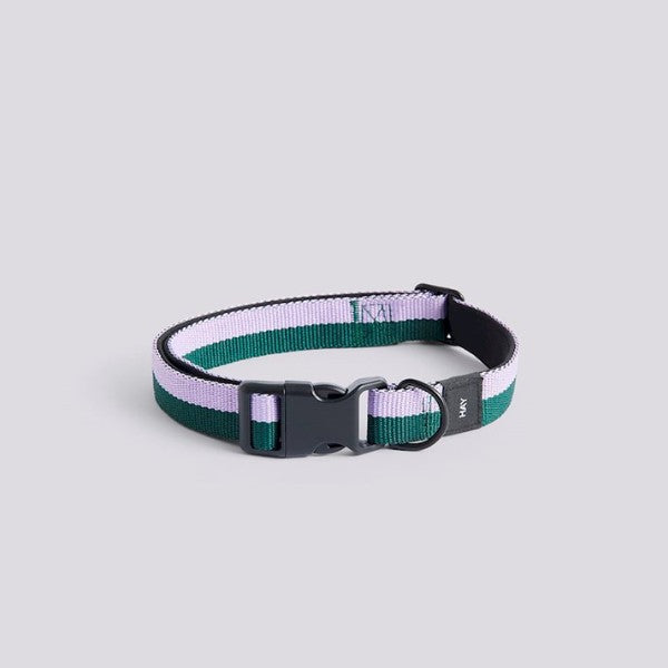 HAY Dogs Flat // Verstellbares Halsband aus weichem Nylon (Lavendel/Grün)