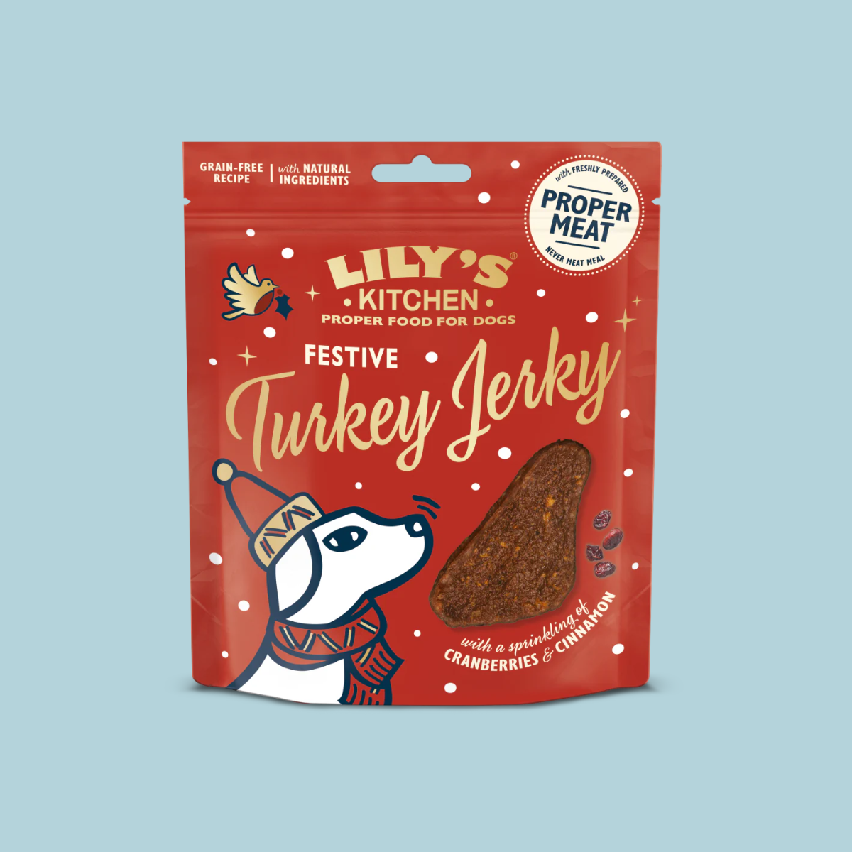 Lily's Kitchen Festive Turkey Jerky // Jerky-Snack mit Truthahn, Zimt und Cranberries