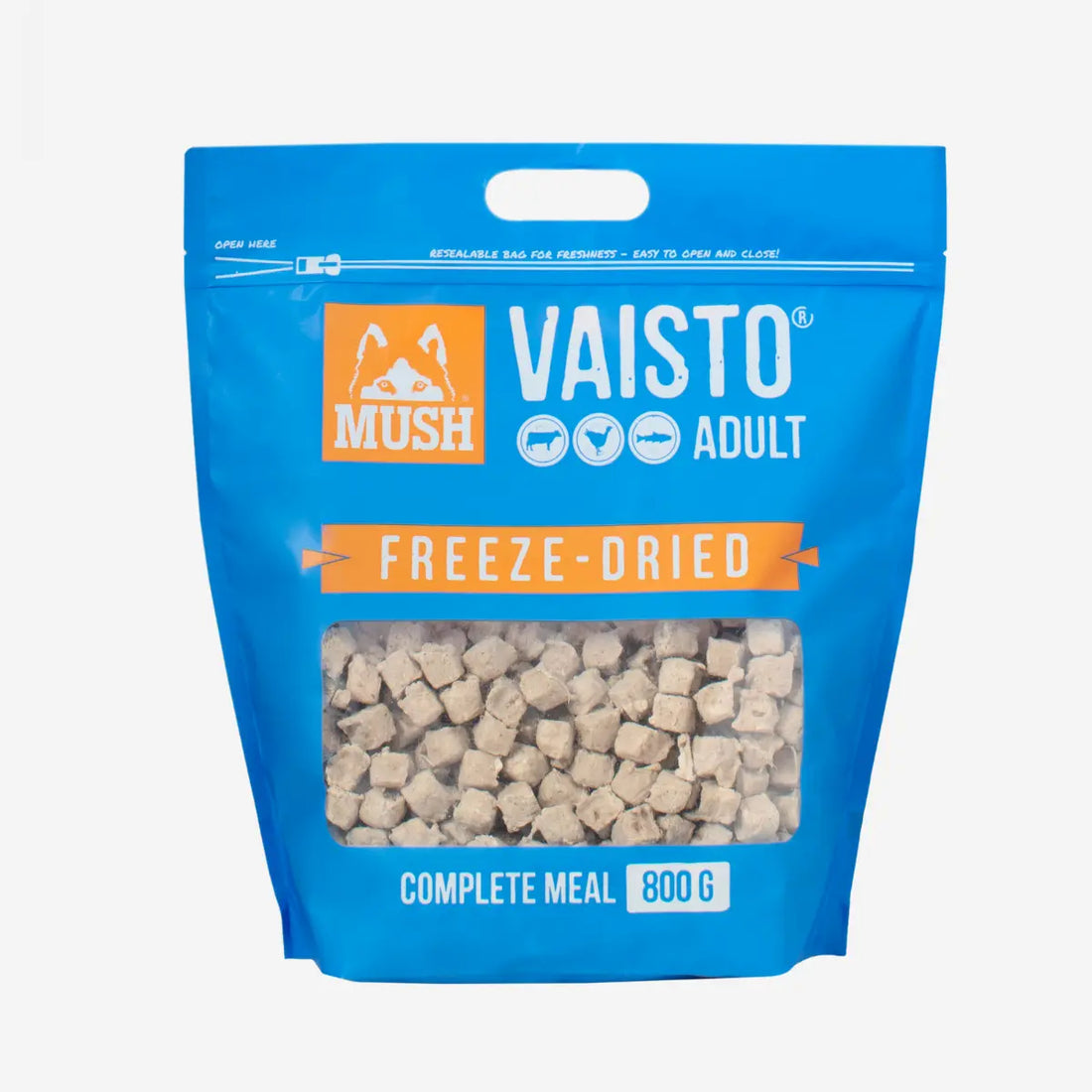 Mush Blue Gefriergetrocknet // Weiches Futter geeignet für Hunde mit empfindlicher Haut (Rind, Pute, Lachs)