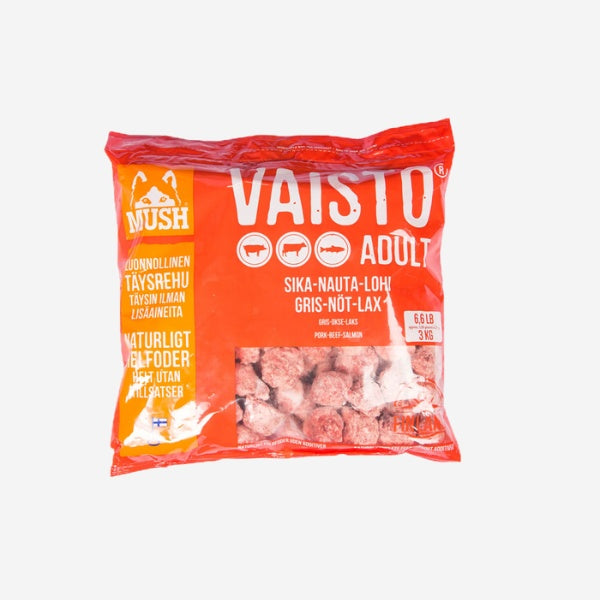 Mush Vaisto Red // Barf mit extra guten Fettsäuren für Fell und Haut (Frost) 3 kg.