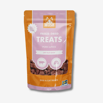 Mush Treats, Schweinelunge // Knusprige gefriergetrocknete Leckerlis mit Schweinefleisch (Lunge)