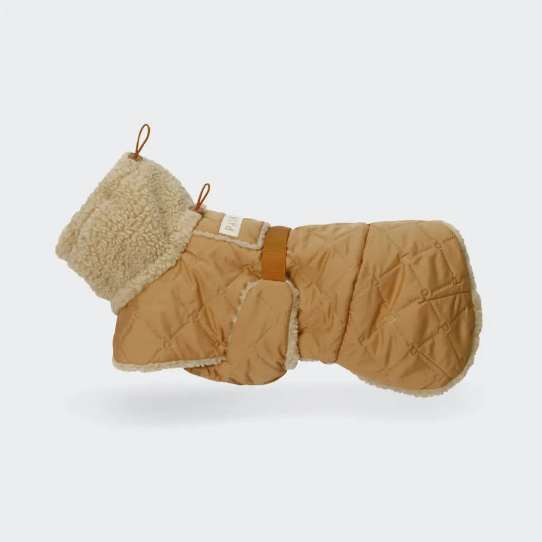 Paikka Winter // Gesteppte Winterjacke für Hunde (Camel) Größe 55