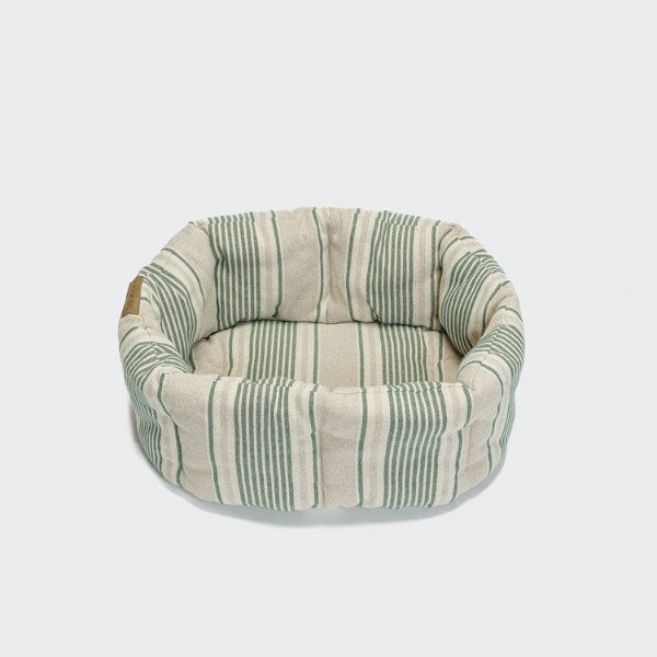 Cloud7 Pillow Lazy // Weiches Hundebett mit hohem Rand (grüne Streifen)