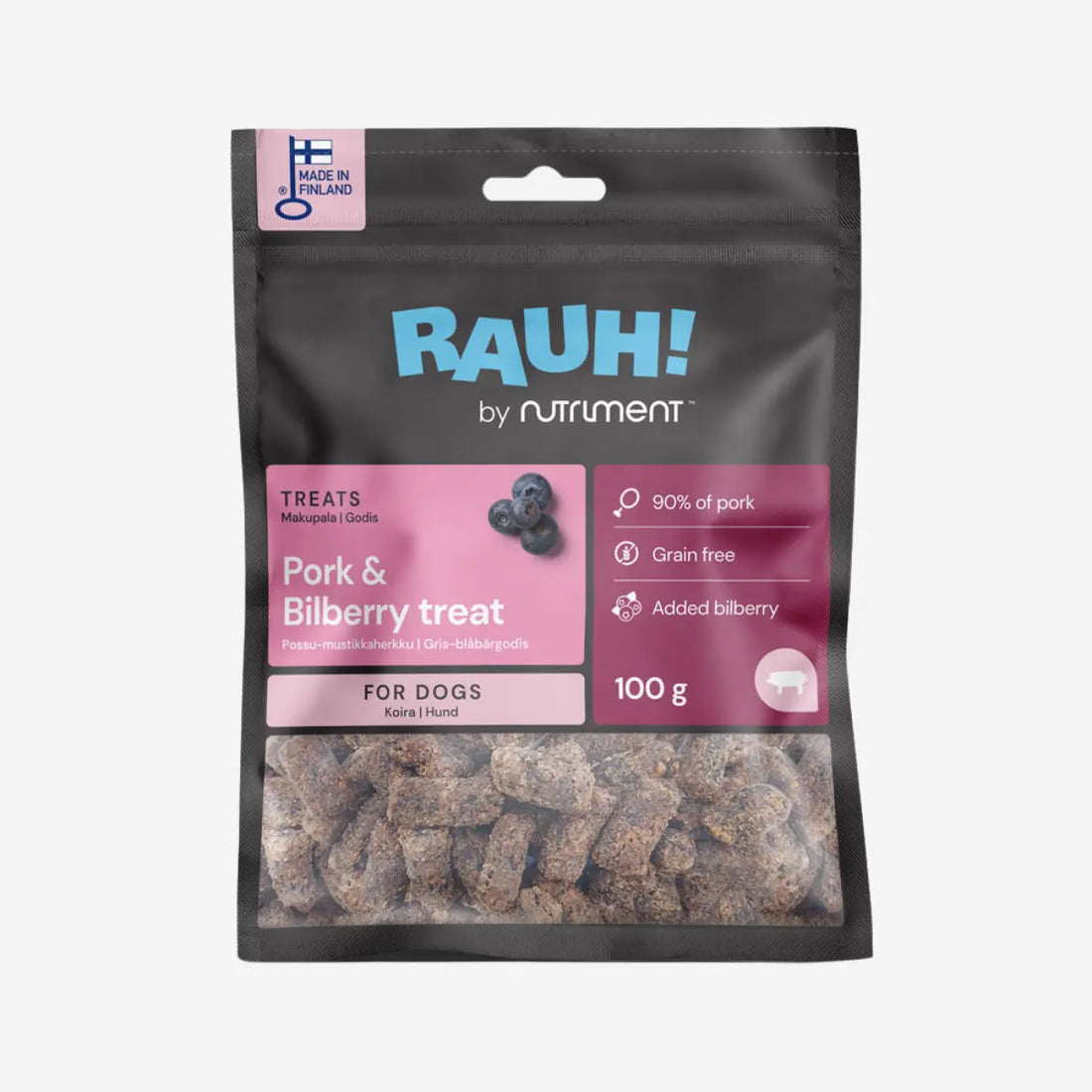 Rauh! Schweinefleisch-Heidelbeer-Leckerli // Knusprige Leckerlis mit Schweinefleisch und Heidelbeeren