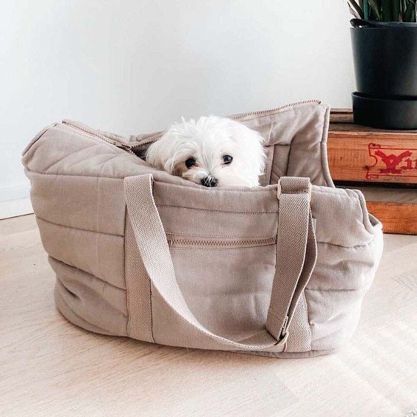 Tadazhi Rio // Hundetasche aus Bio-Baumwolle (dunkler Sand)