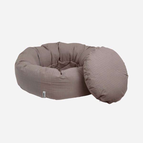 Bestellartikel: Tadazhi Donut Bed // Waschbares Donut-Hundebett (Sand kariert)