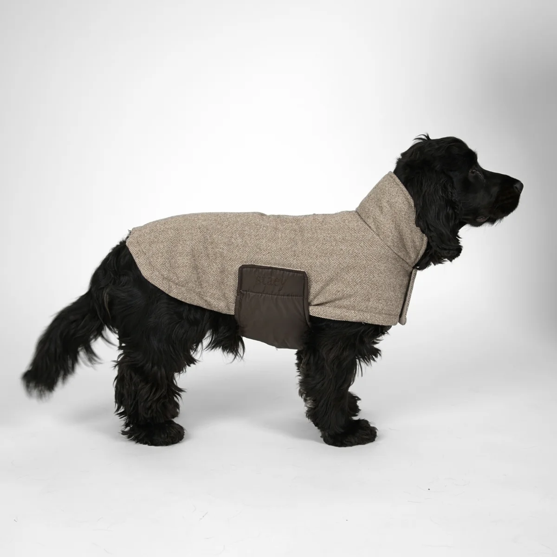 Staey Nora // Varm hundejakke (herringbone mocca)