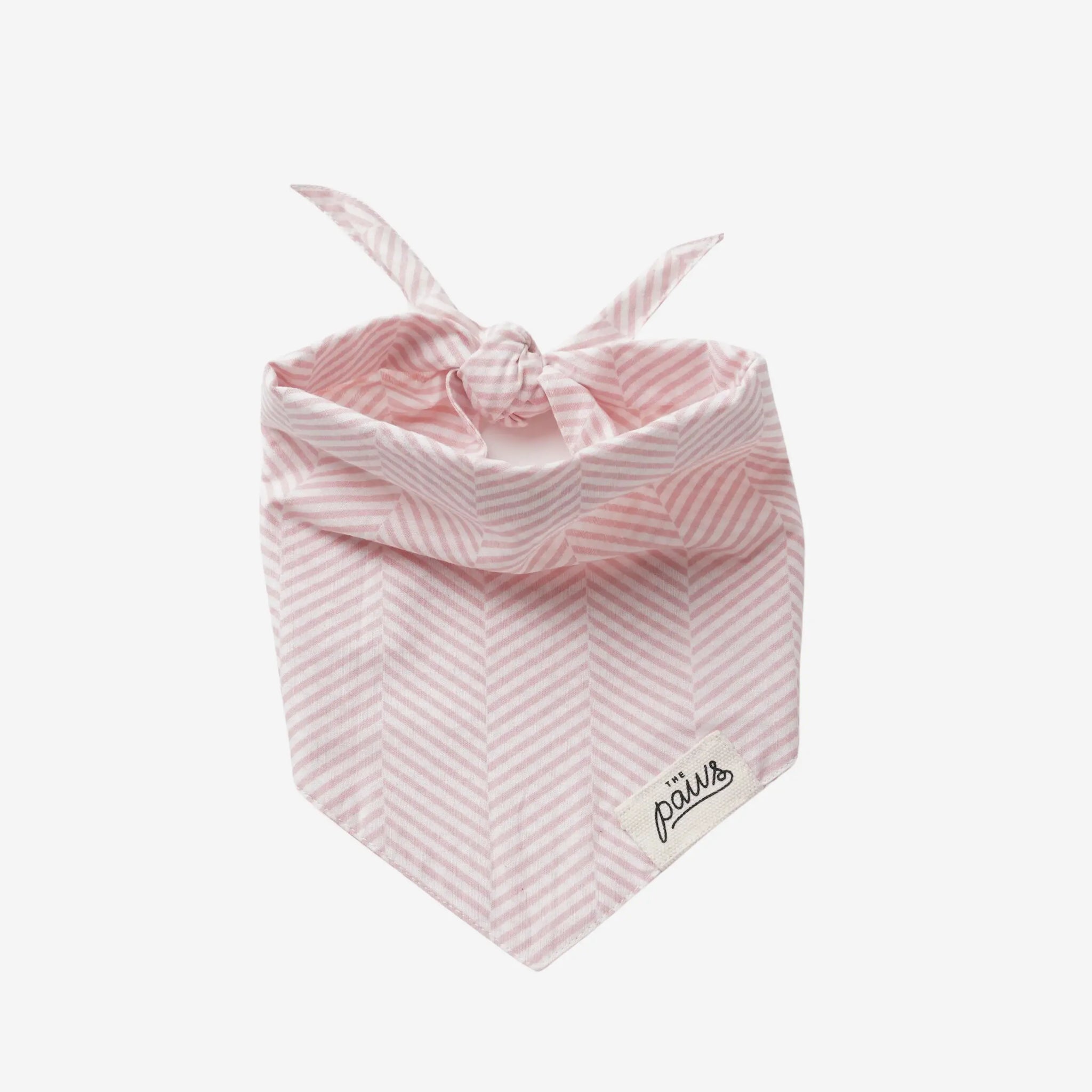 Rose // Hundehalstuch mit Fischgrätmuster (Hellrosa) M und L