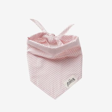 Rose // Hundehalstuch mit Fischgrätmuster (Hellrosa) M und L