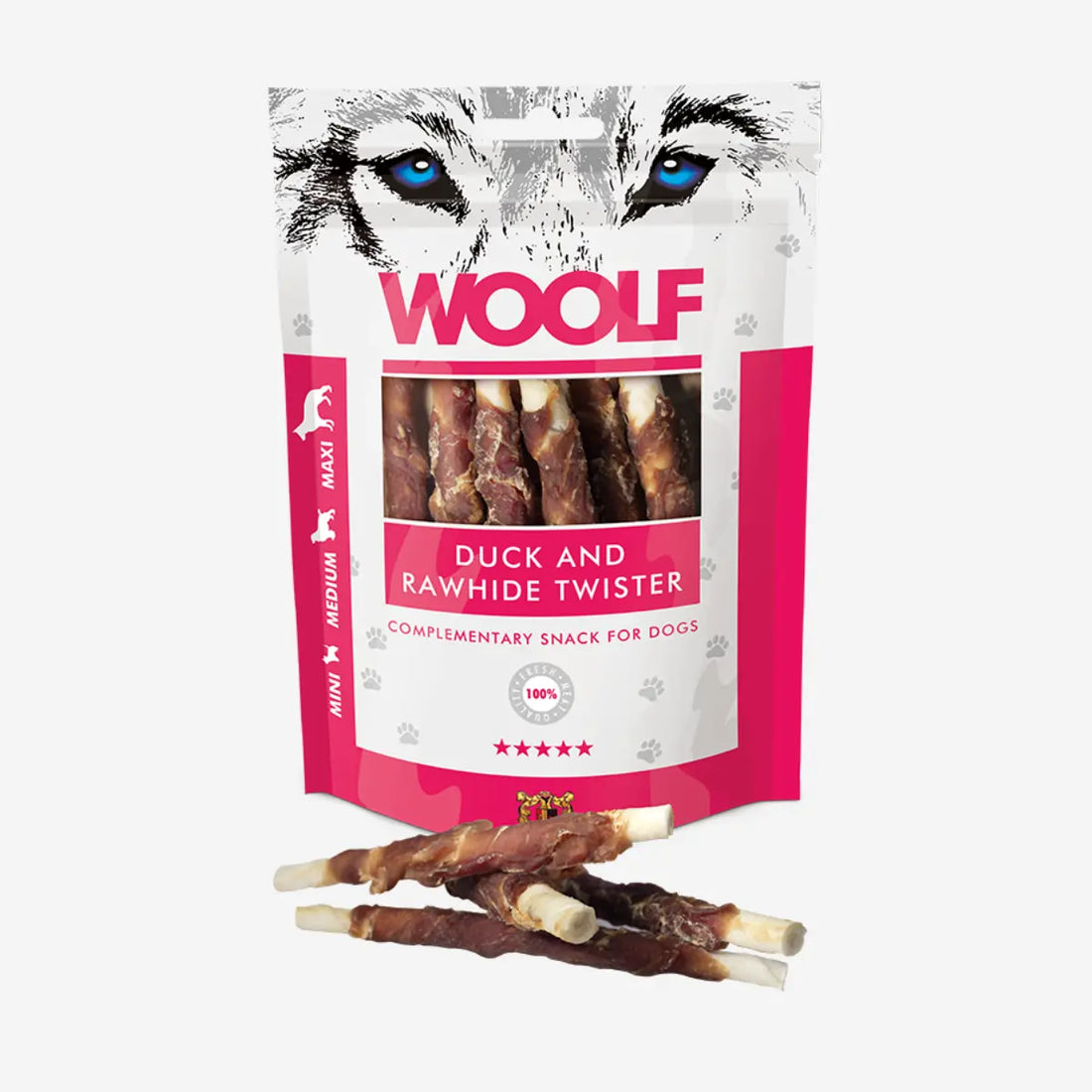 Woolf Duck Twister // Kausnack mit Rinderhaut und Ente