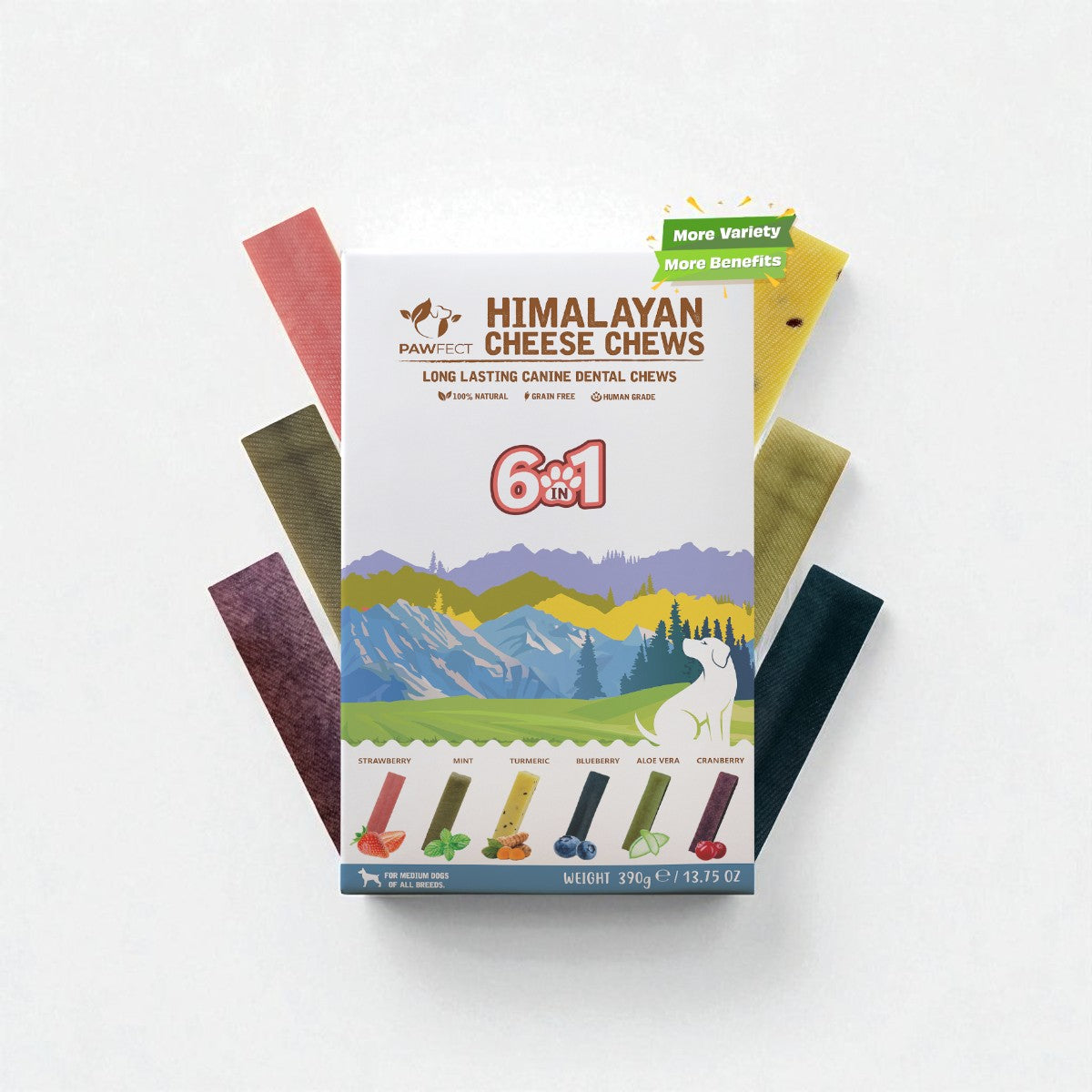Pawfect Himalaya Variety // Natürliche und langlebige Kauknochen (6 Stück)